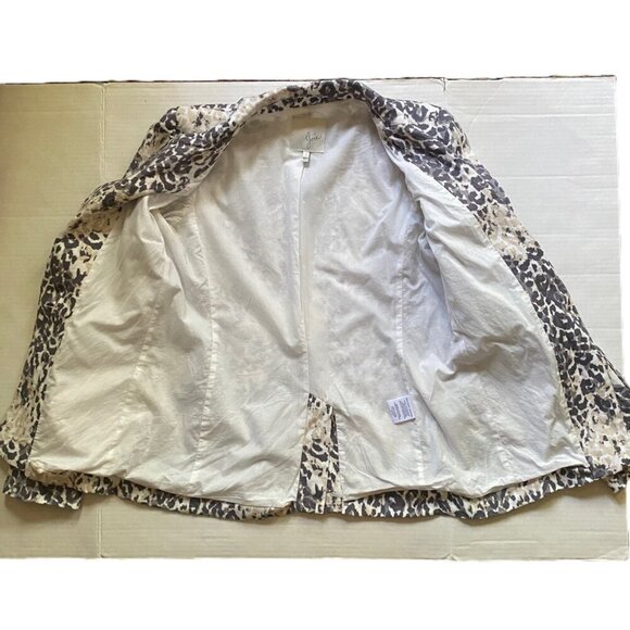 Joie Mehira B Linen Animal Leopard print Blazer - Picture 11 of 16